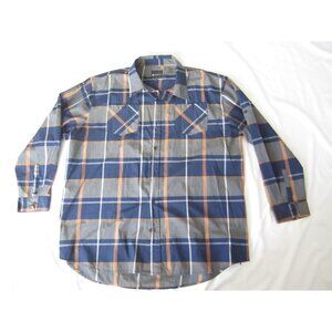 Men's Akademiks Cotton Plaid Button Long Sleeve Shirt Sz 4XL (MT686)